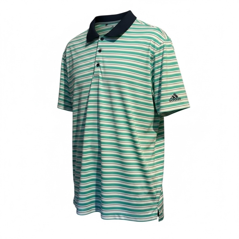 Adidas Golf Performance Polo Preppy Mens 2XL Green‎ Striped Old Greenwood Log